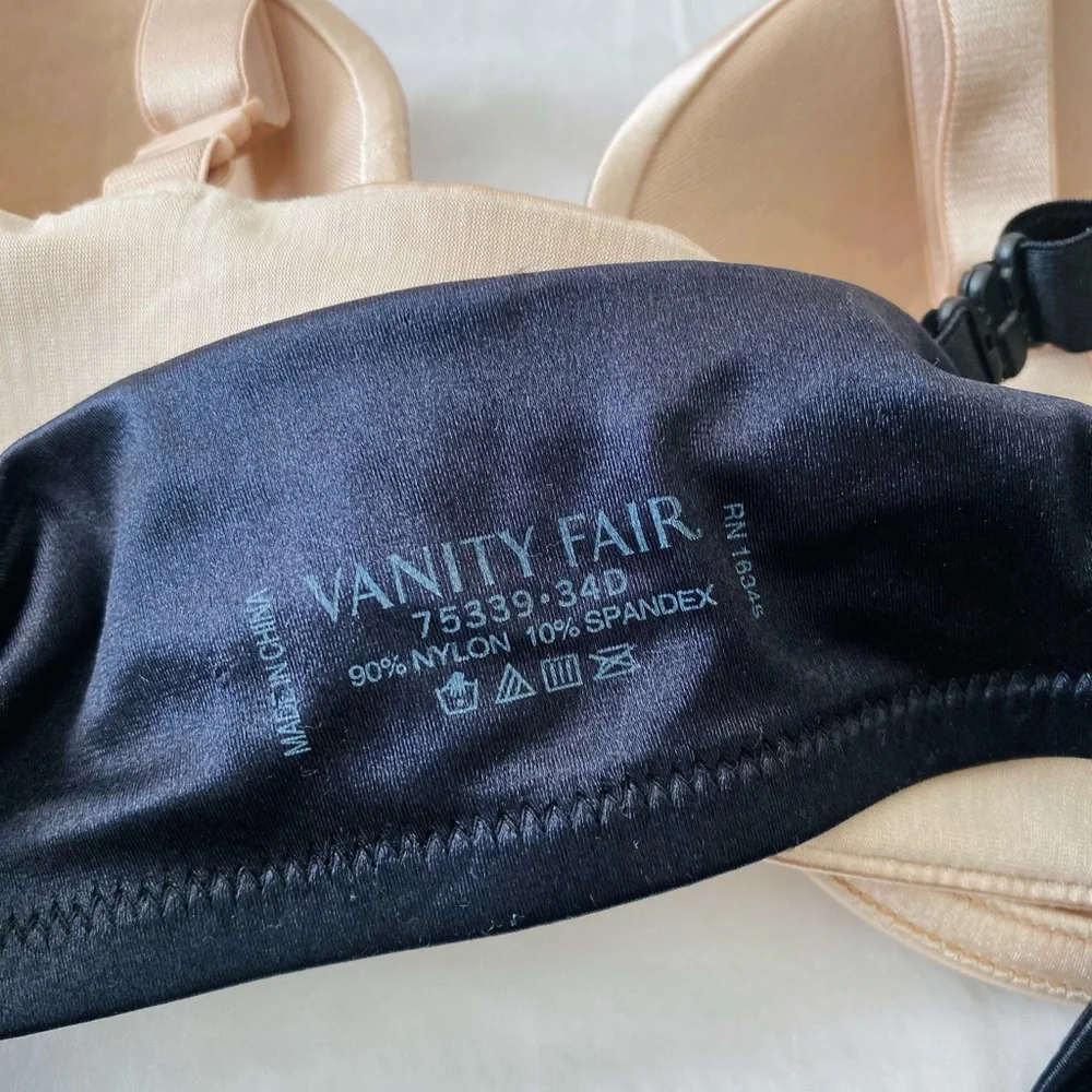 34D Vanity Fair Bundle of 3 Bras nude black - Picture 4 of 5